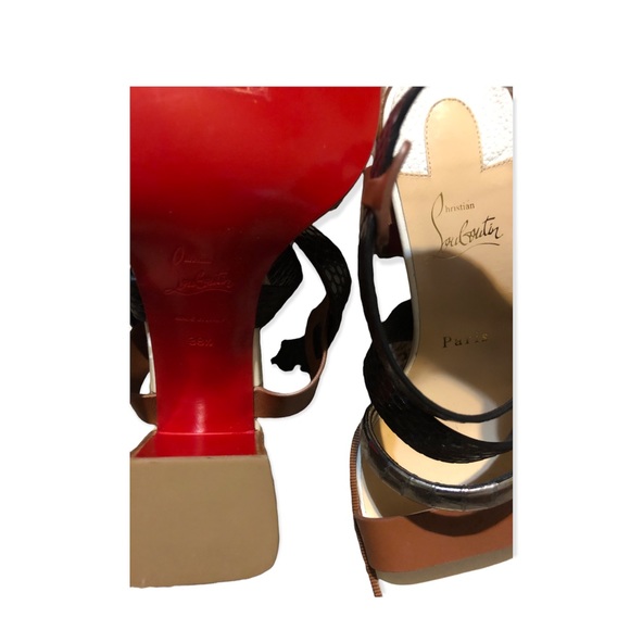 ✨Host Pick✨ Christian Louboutin Big And Strap Mixed Leather High-Heel Sandals - Picture 9 of 9